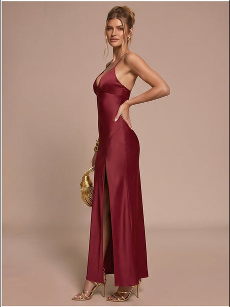 Camisoles Slit Formal Dress Maxi Dresses
