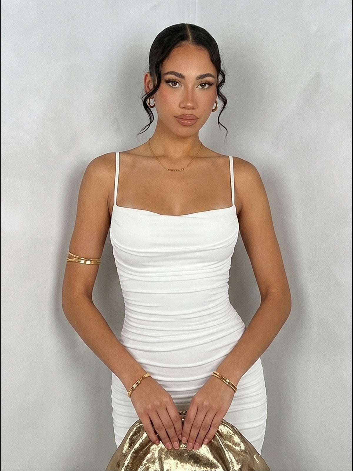 Pleated Hip-hugging Backless Parties Mini&Short Dresses