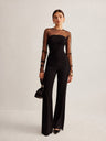 Sleeveless Single-breasted Wide Leg Work Clothes Jumpsuits