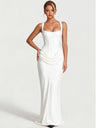 Sexy Pleated Halter-neck Fishtail Design Elegant Strapless Bodycon Dress