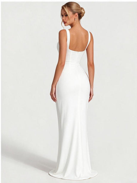 Sexy Pleated Halter-neck Fishtail Design Elegant Strapless Bodycon Dress