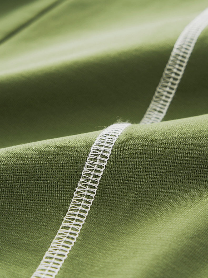 Liber Autumn Neutral wear Half zipper Solid Color T-shirts