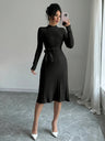 Bandage Slim-fit Knitting Midi Dresses