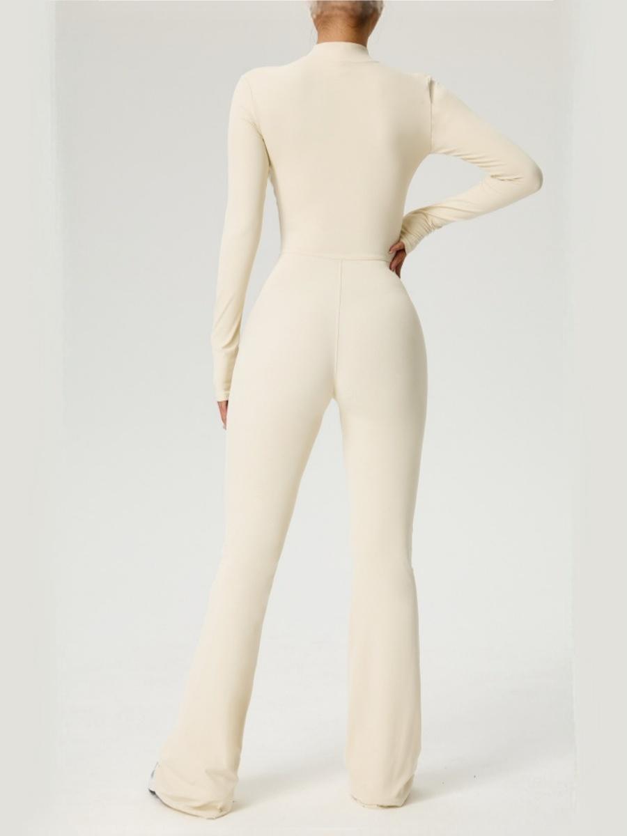 Zipper Long Sleeve Yoga High Strength Fitness All-in-one Tight Fit Bodysuit