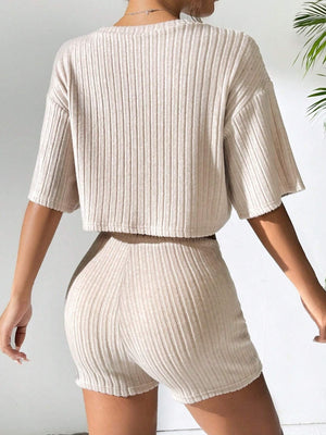 Liber Spring Women's Solid Color Solid Color 2-piece Sets