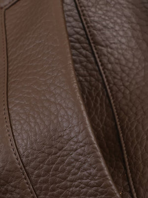 Pocket Stand-up Collar Faux Leather Jacket