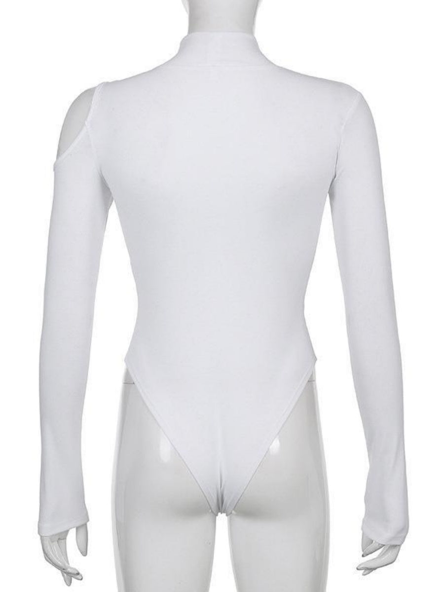 Liber Autumn Women's Splicing Solid Color Bodysuit