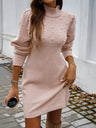 High-neck Bodycon Sweater Short Dress