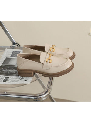 Liber Spring and Autumn Thick-soled Metal Buckle Women's Loafers