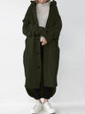 Hooded Single-breasted Loose Mid-length Trench Coats