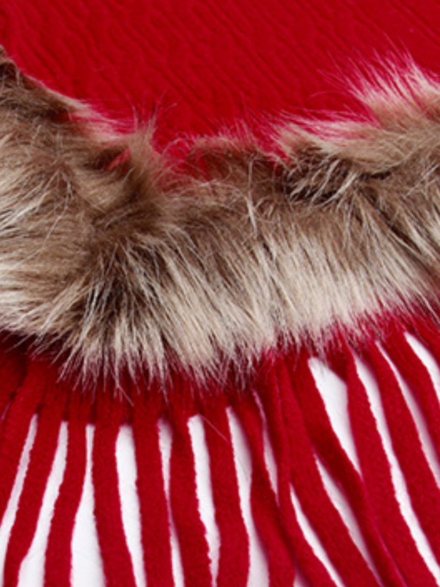 Knitting Tassel Hood Loose Cloak Shawl Sweaters