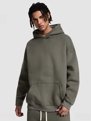 Solid Color All-match Plush Loose Hooded Hoodie Set