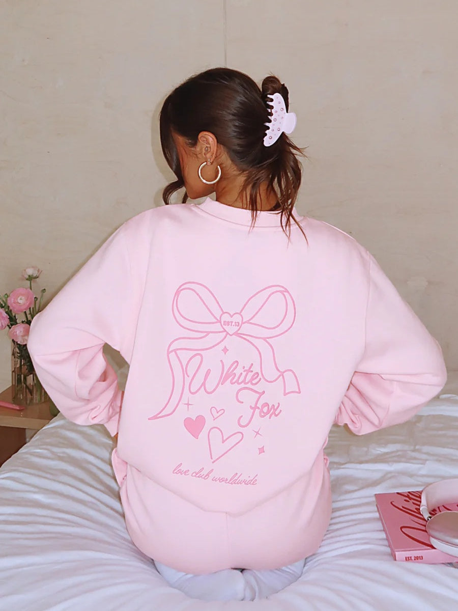 Valentine's Day Elements Long-sleeved Bow Print Sweatshirts