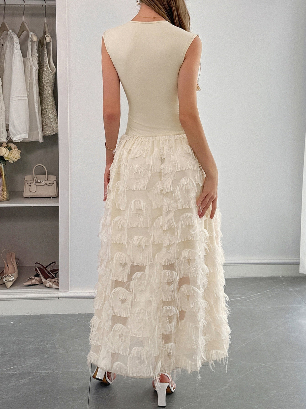 Grace Pleated Splicing Maxi Dresses