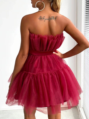 Mesh Bow Tutu Mini&Short Dresses