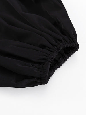 V-neck Flared Sleeves Waist Mini&Short Dresses
