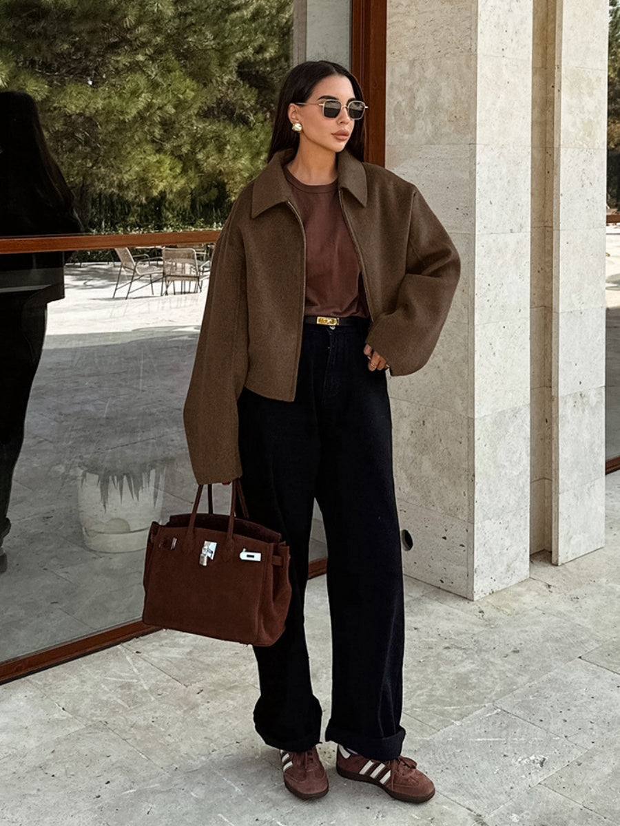 Brown Zip-Front Jacket