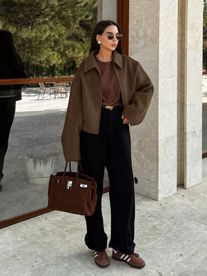 Brown Zip-Front Jacket