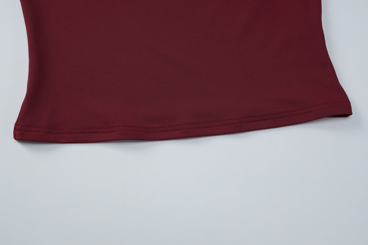 Lace Trim Square Neck Slimming Top