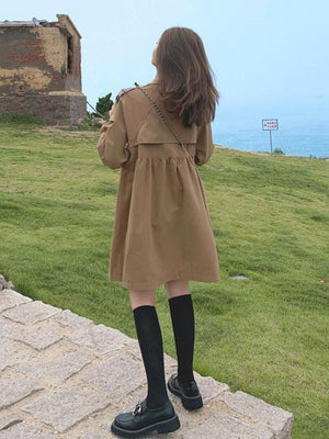 Leisure Double-breasted Loose Trench Coats