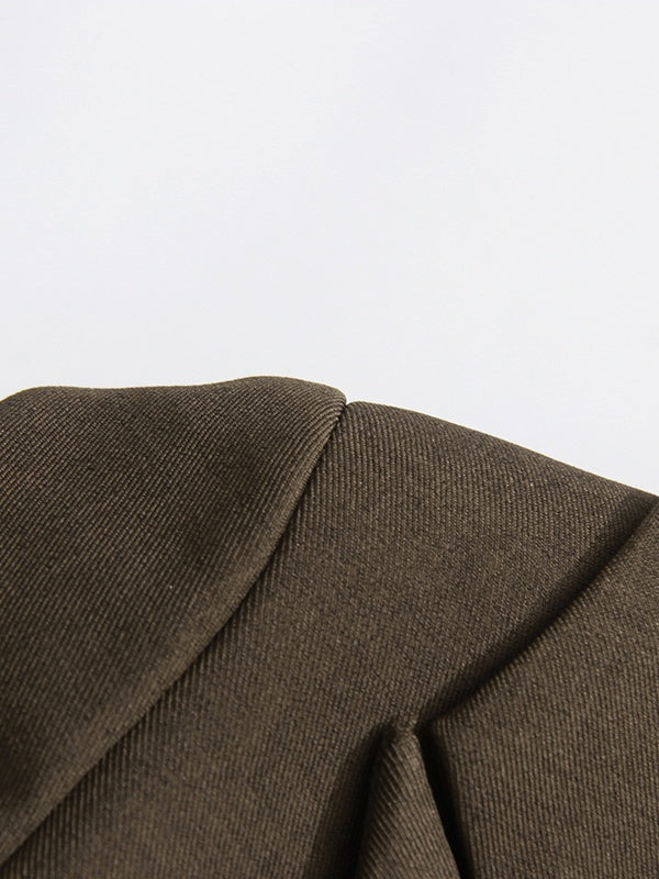 Asymmetrical Single-button Blazer With Off-shoulder Design