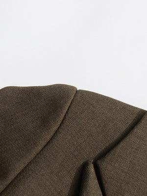 Asymmetrical Single-button Blazer With Off-shoulder Design