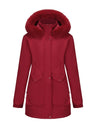 With Fur Collar Hooded For Warmth Drawstring Pocket Down Jacket