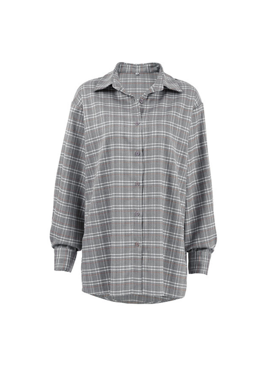 Liber Autumn Women's Buttons Plaid Shirts