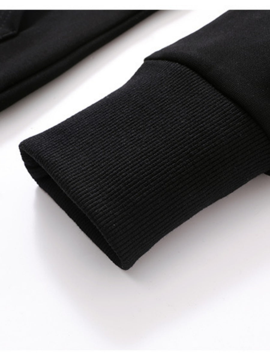 Slim Fit Fur Collar Sweatshirts&Hoodies Short Hooded Jacket