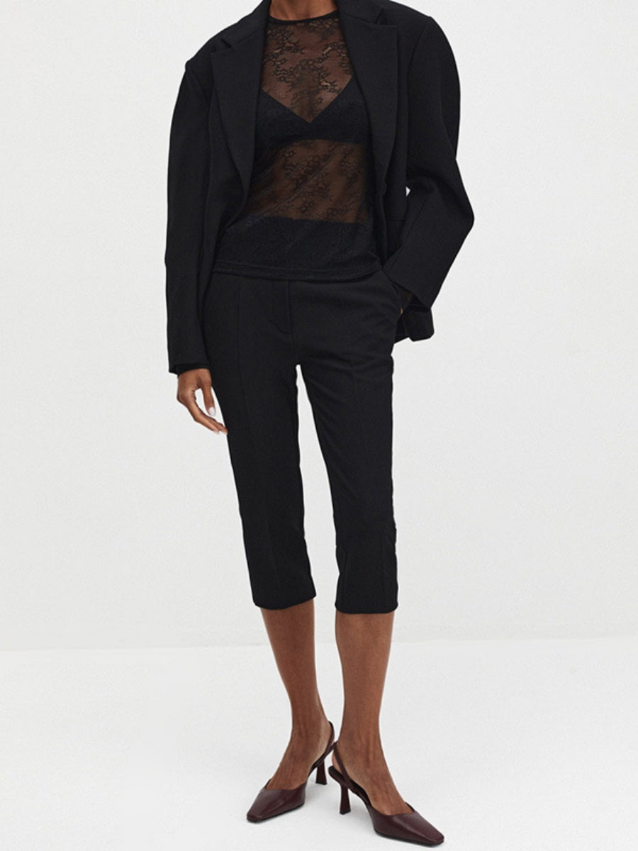 Black Waist-cinching Blazers
