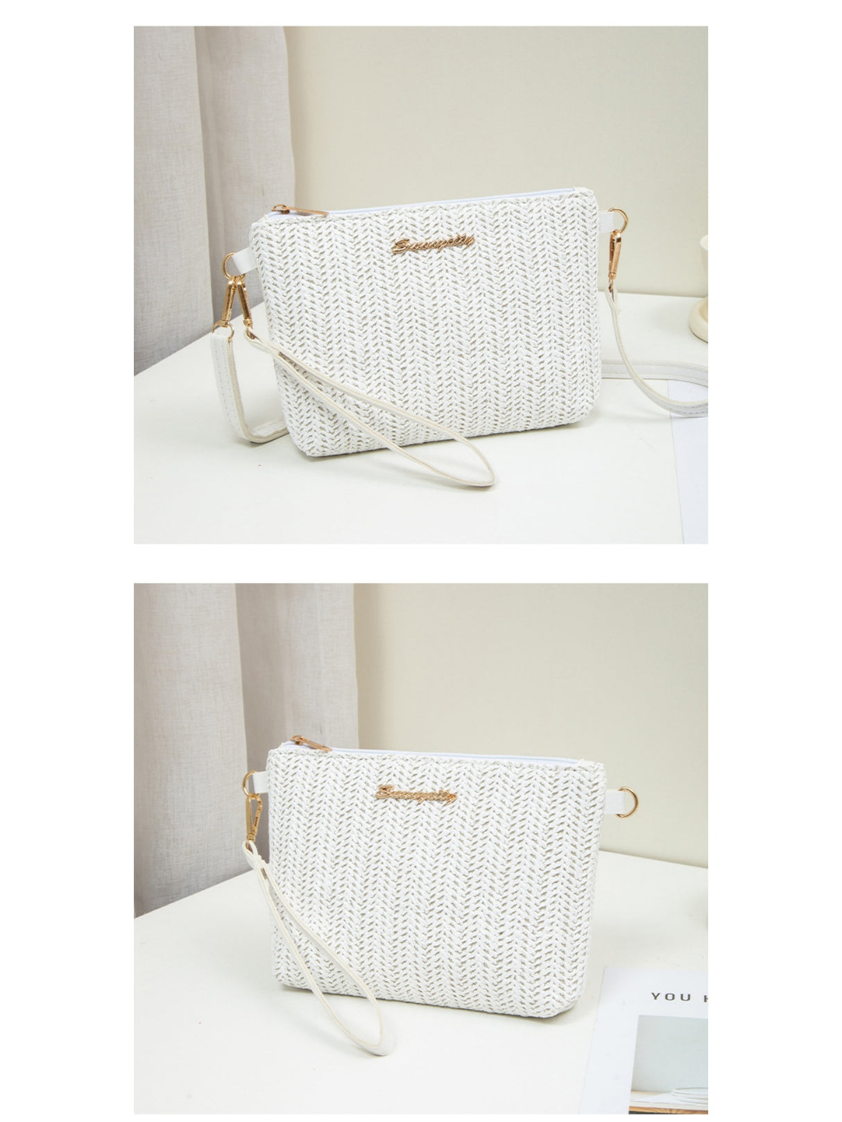 Resort Striped Straw Crossbody Bag