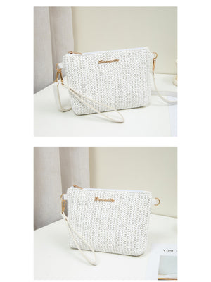 Resort Striped Straw Crossbody Bag