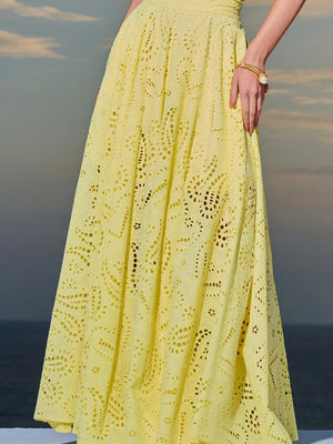 Applique Tank Tops Skirt Vacation Reunion 2-piece Sets