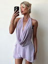 Swing Collar Chiffon Halter Reunion Mini&Short Dresses