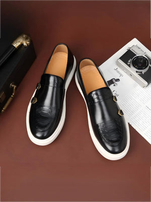 Snakeskin Embossed Slip-on Loafers
