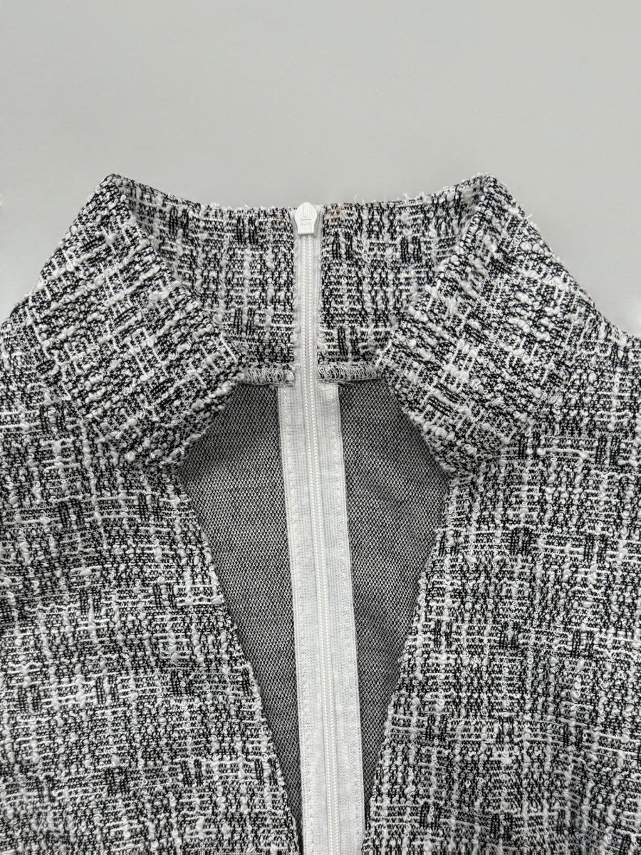 Mini- und kurze Kleider von Grace Profession mit V-Ausschnitt und Hahnentrittmuster.