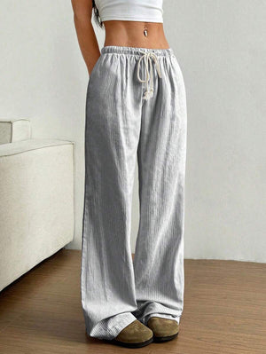 Striped Casual Wide-Leg Pants