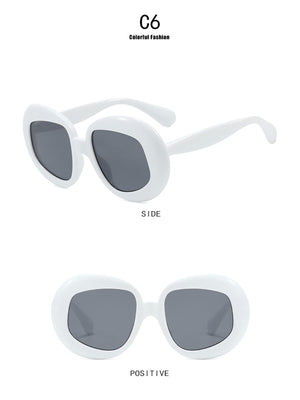 Irregularly Shaped Full-frame Round Fashion Glasses
