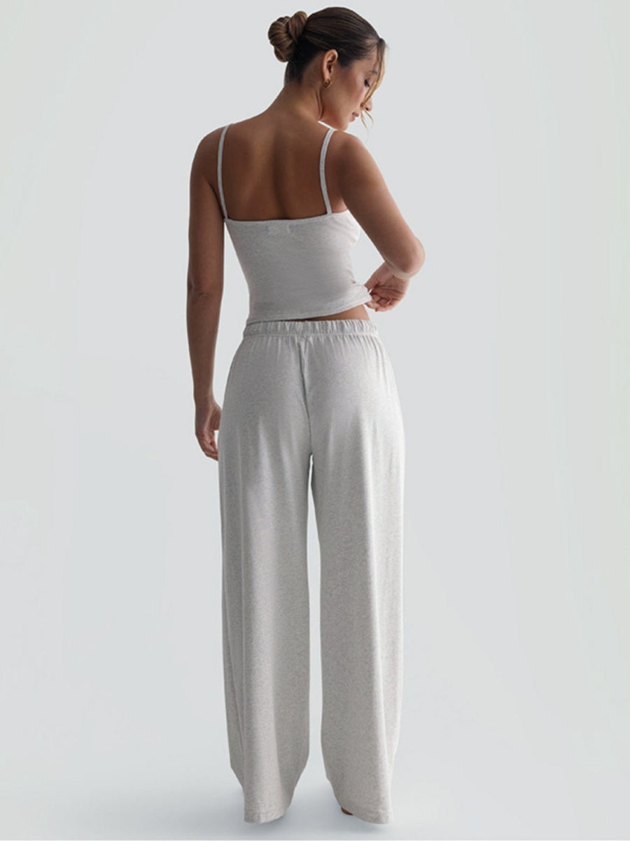 【SHIP AS USUAL】Suspenders Tank Tops Drawstring Pants Loose-fit 2-piece Sets