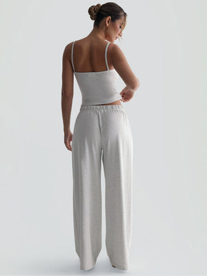 【SHIP AS USUAL】Suspenders Tank Tops Drawstring Pants Loose-fit 2-piece Sets