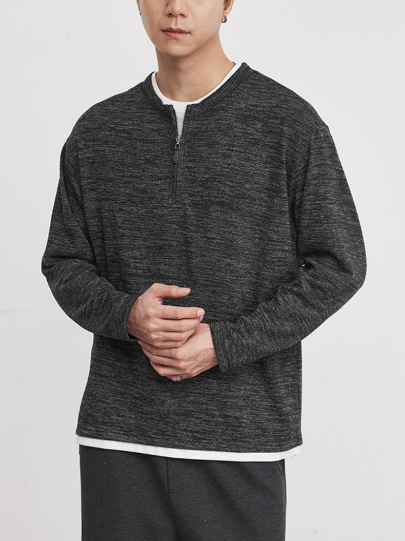 Half Zipper Layered-look T-shirts
