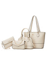 Color-blocked Tote Bag 4-piece Set