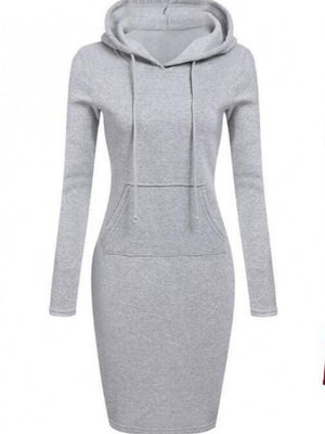 Long Bodycon Long Sleeve Dress Hoodies