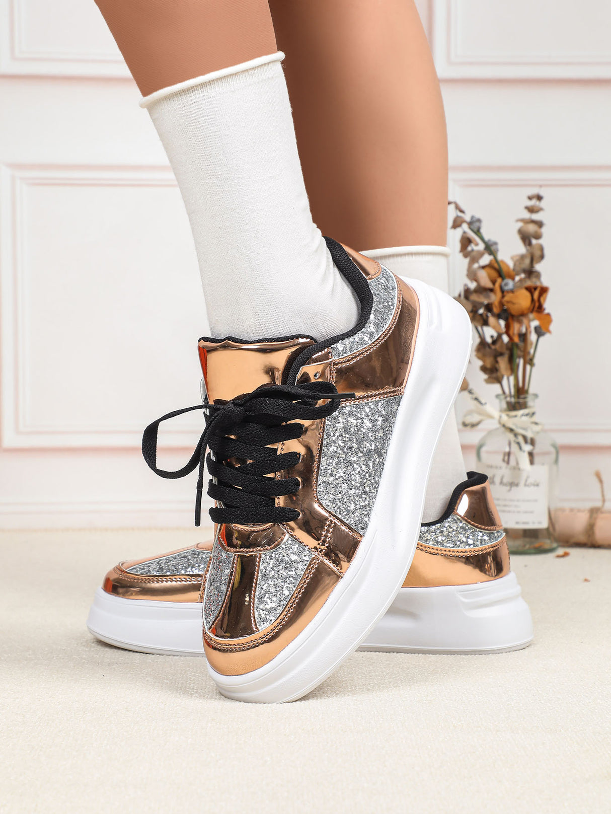 Sequined Women's Sneakers
