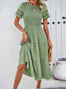 Hollow-out Lace Sleeves, Long Hollow-out Dress