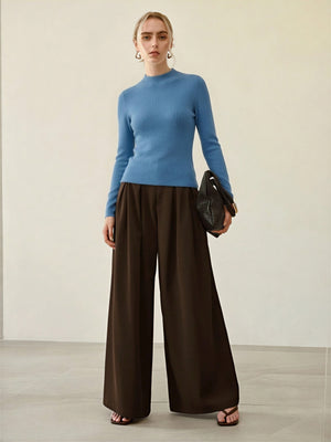 100% Merino Cotton & Wool Seamless Turtleneck Sweater