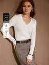Superfine Merino Wool Cashmere Silk V Pullover Sweater