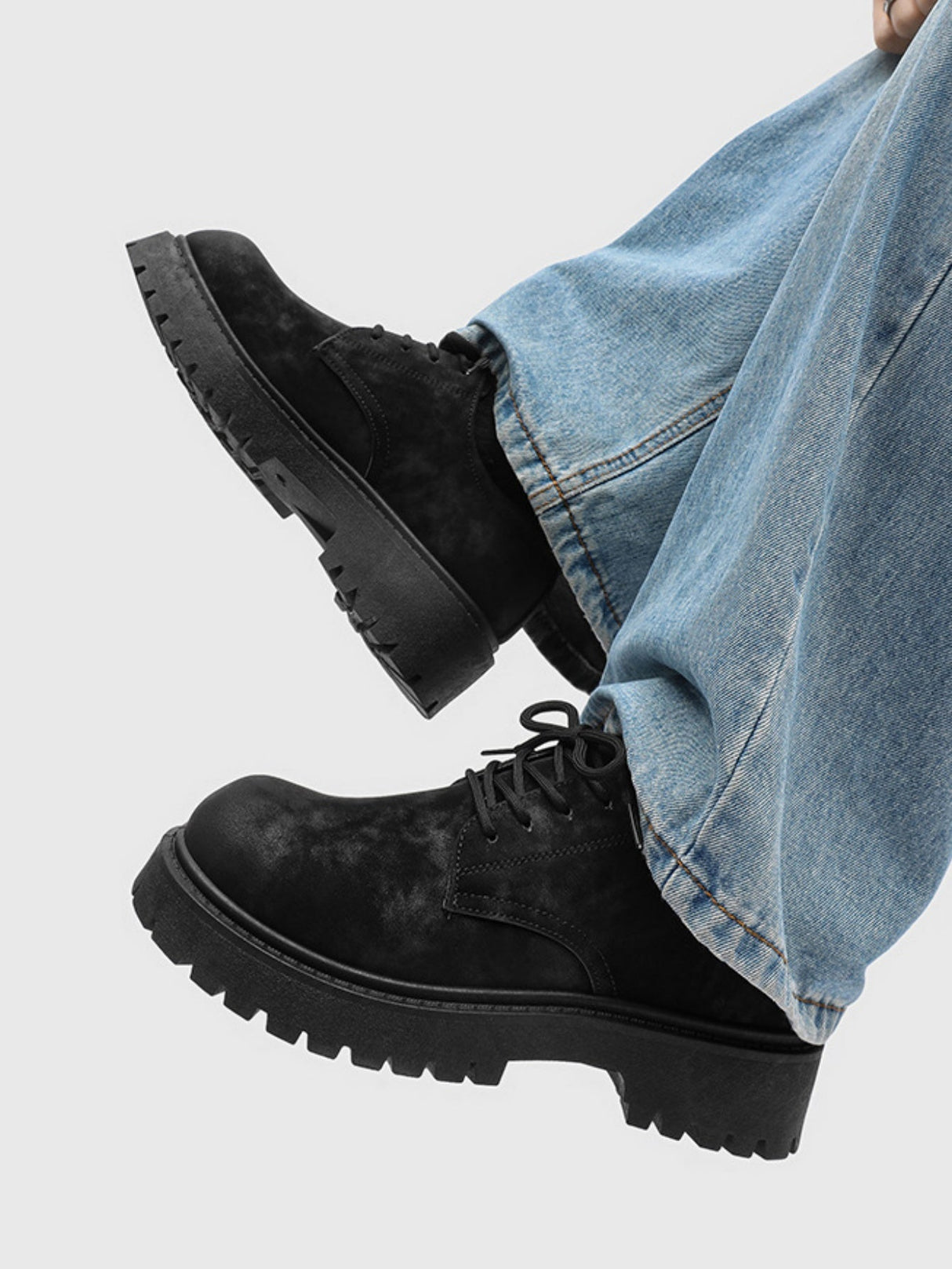 Chaussures Derby à plateforme style rétro vieilli