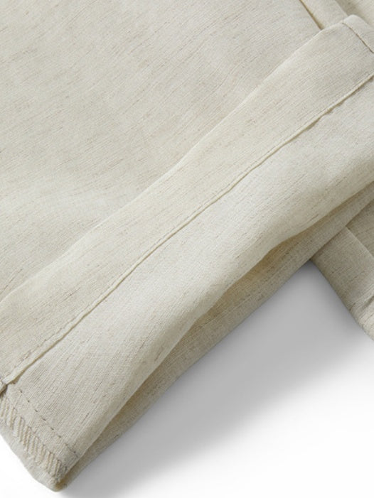 Linen Blend Cooling Sensation Breathable Anti-wrinkle Straight-fit Pants