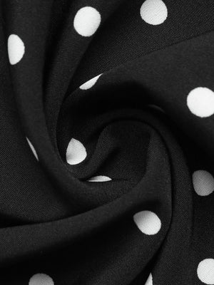 Polka Dot Long-sleeved Sweet A-line Short Dress With A Fitted Waist